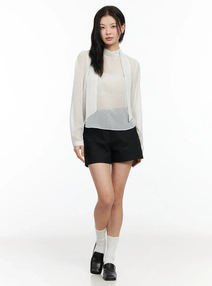 Sheer Polka Dot Blouse IM524