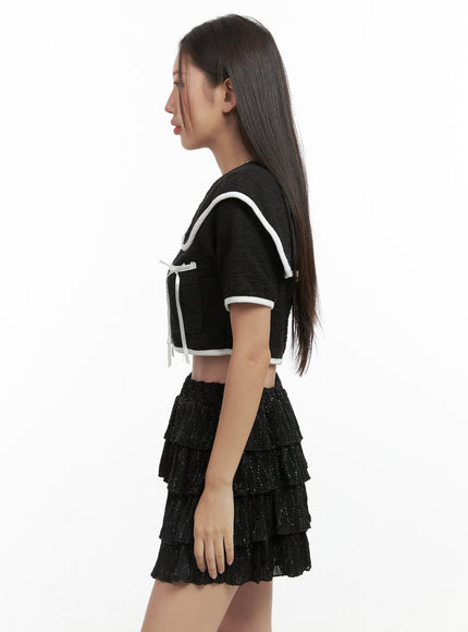 collared-short-sleeve-ribbon-jacket-og407