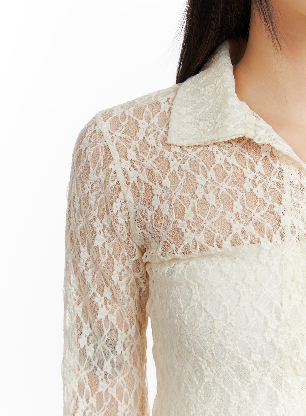 lace-solid-ruffle-hem-long-sleeve-blouse-cm427