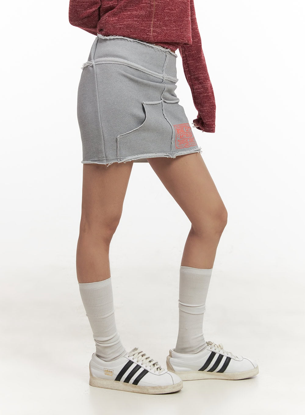 Distressed Cotton Slim-Fit Mini Skirt CJ507