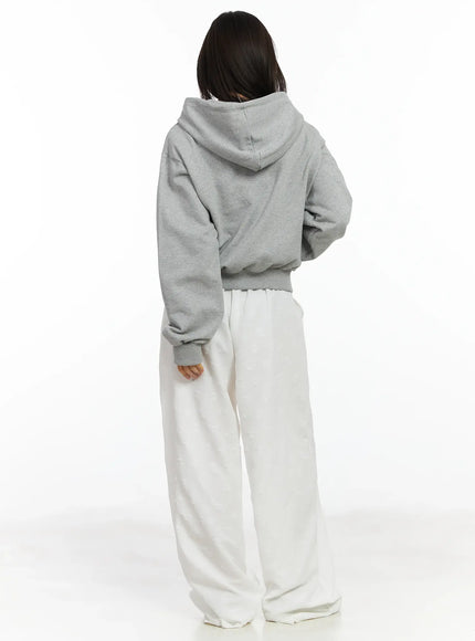 Teddy Bear Graphic Two-Way Zip-Up Hoodie IF525