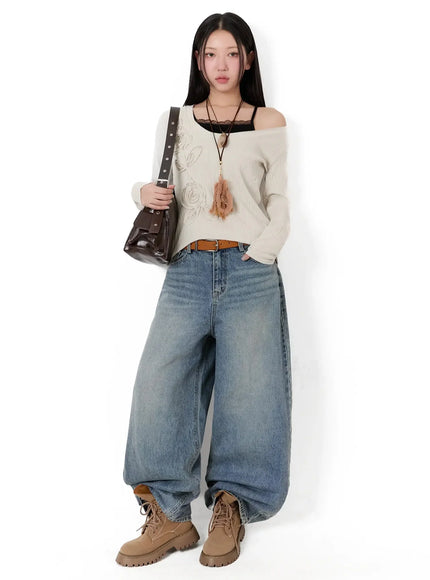 Two-Way Flower Ribbed Top IM509