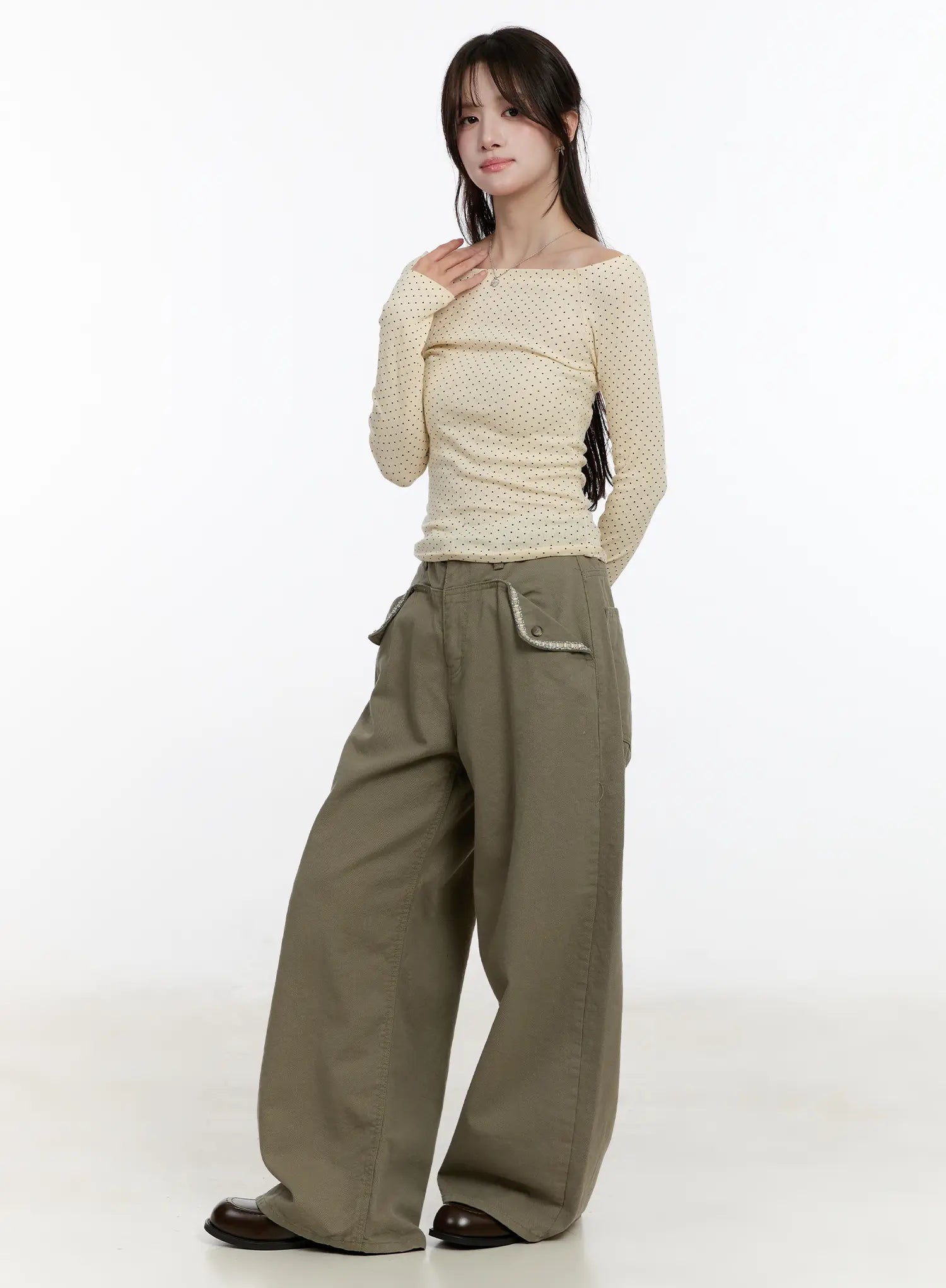 Pocket Detail Wide Leg Pants CM510