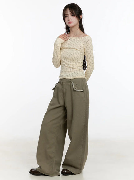 Pocket Detail Wide Leg Pants CM510