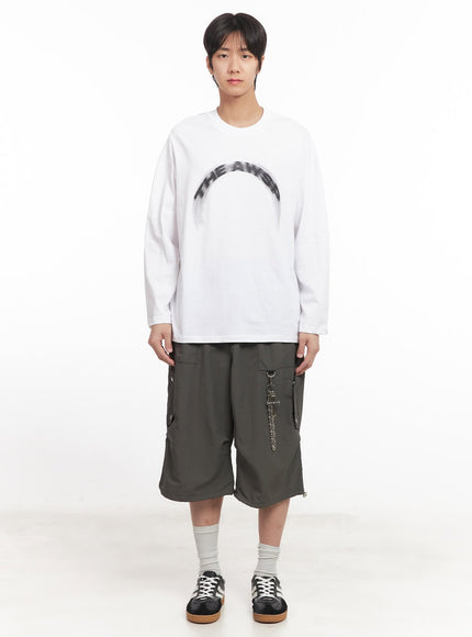 Men's Graphic Cotton Long Sleeve Shirt IA510