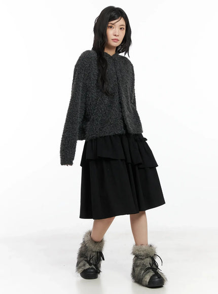 layered-ruffle-flare-midi-skirt-cd502