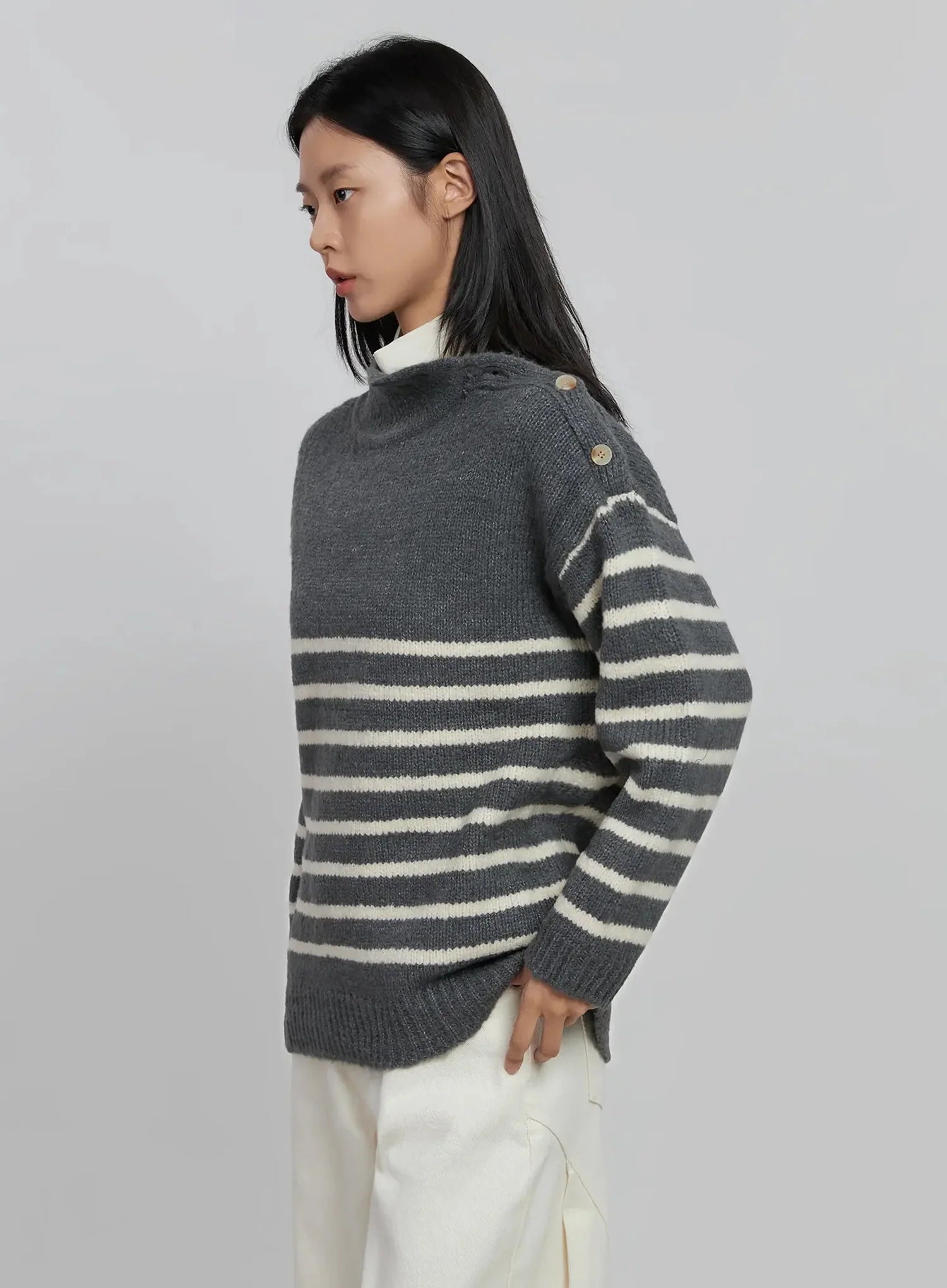 shoulder-cutout-striped-knit-sweater-id504
