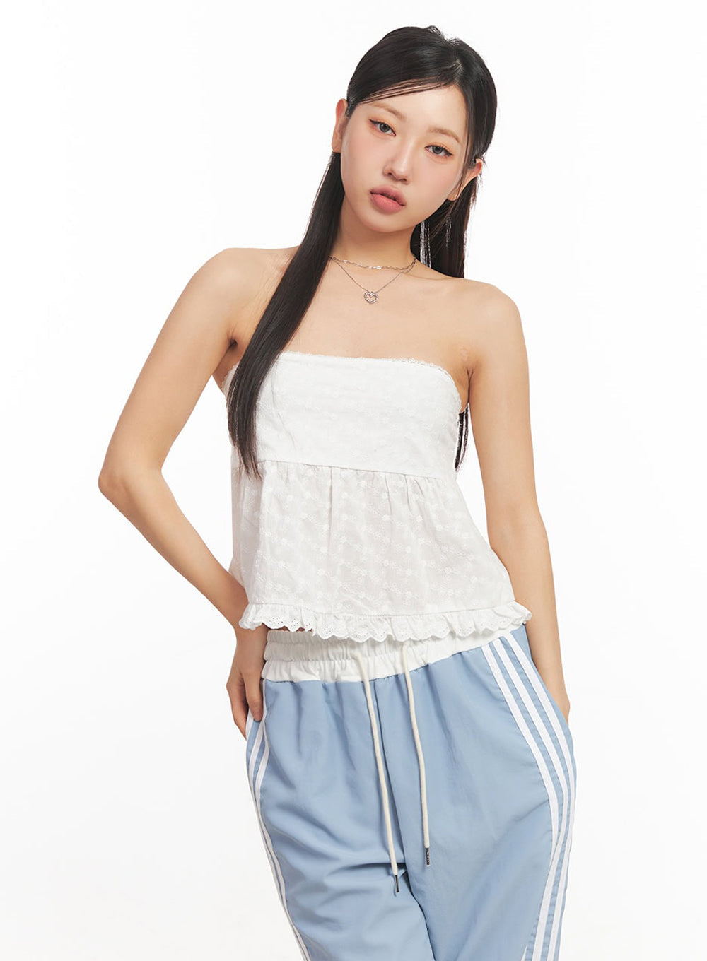 lace-trim-frilly-tube-top-ia525