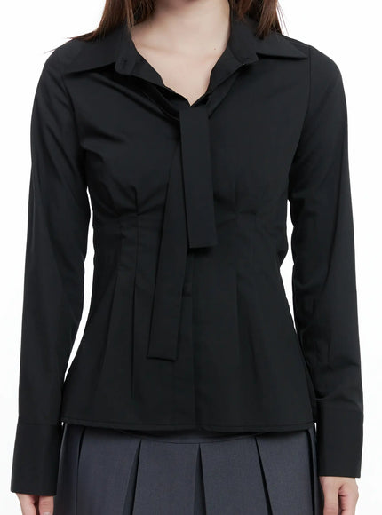 Elegant Front-Tie Blouse CS501