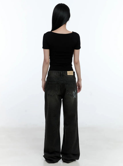 Eunhee Wide-Leg Flare Denim Jeans CL530