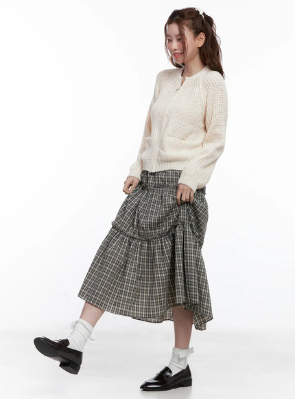 Waffle Knit Zip Up Cardigan CG520