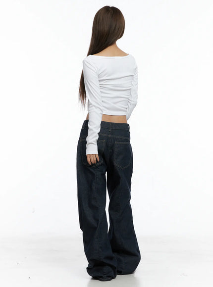 Giada Raw Indigo Wide-Leg Jeans CS505