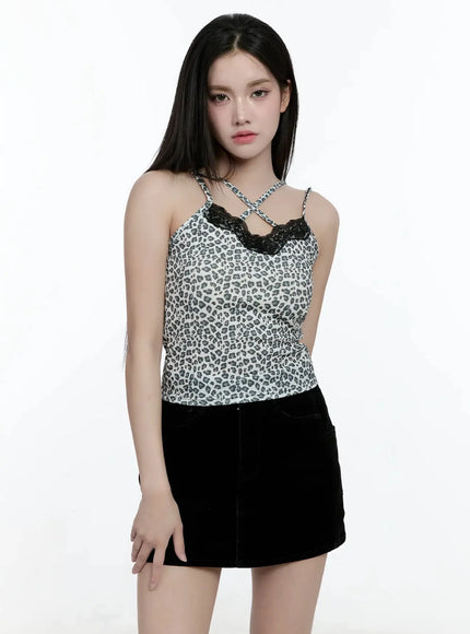 Patterned Lace Cami Top IO527