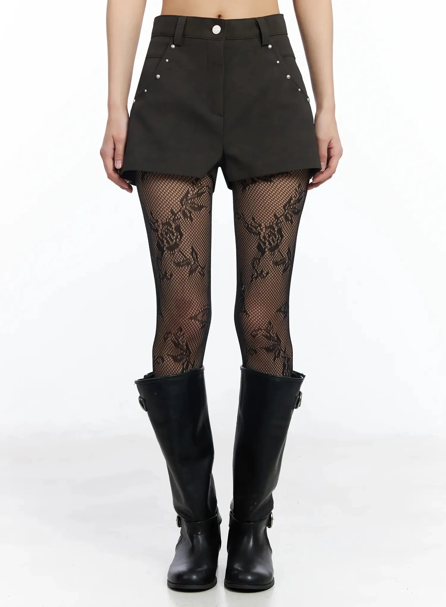 Studded Leather Shorts IM530