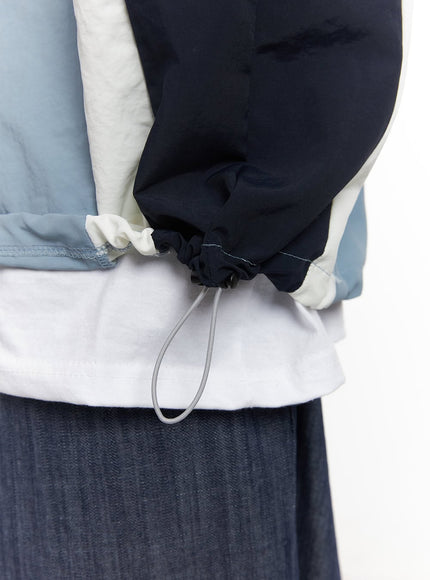 Men's V-Neck Windbreaker Sweatshirt (Light Blue) IM518