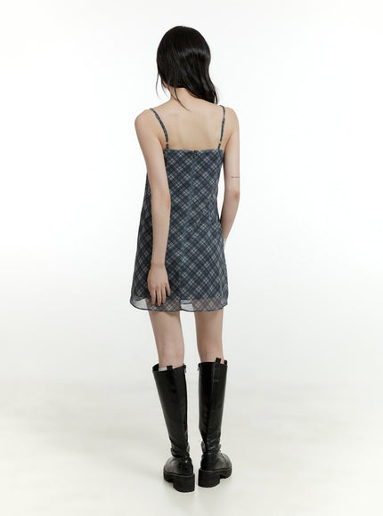 sweetheart-checkered-mini-dress-cl426