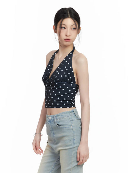 v-neck-polka-dot-halter-top-cl501