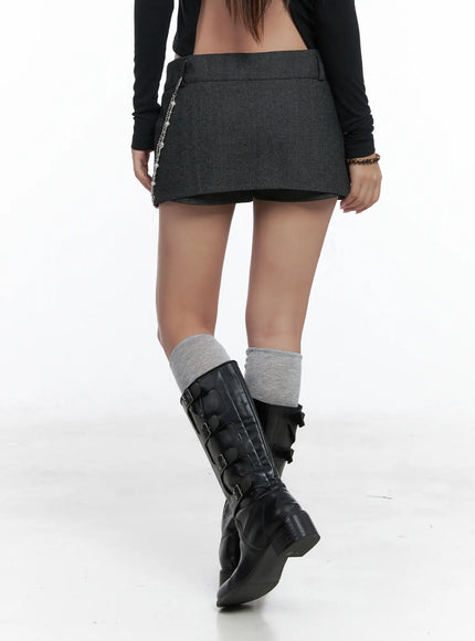 Layered Chain Detail Mini Skort CS503