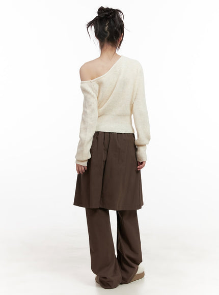 One-Shoulder Wool Blend Sweater CJ506