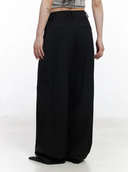 Wide Leg Pin-Tuck Slacks CJ526