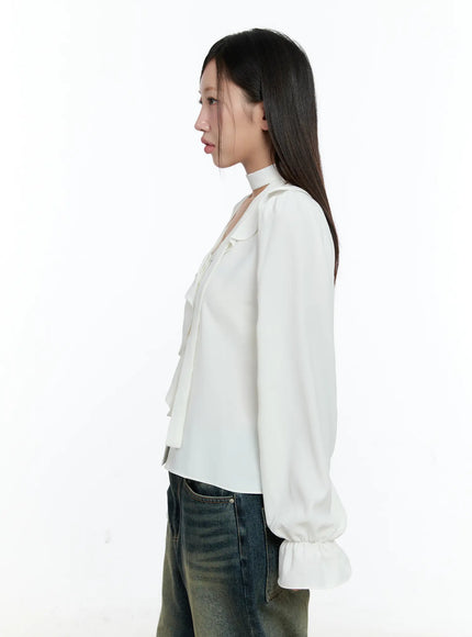 ruffled-chiffon-blouse-with-scarf-set-cs518