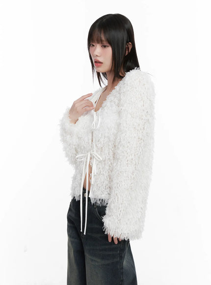 faux-fur-ribbon-cardigan-cn511
