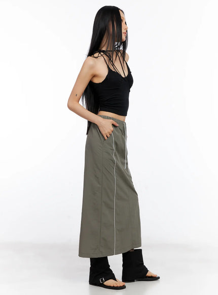 nylon-drawstring-maxi-skirt-cl530