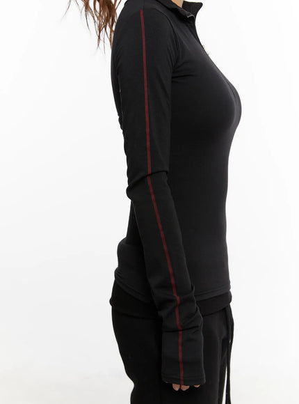 chic-half-zip-up-slim-fit-top-cd517