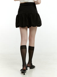 high-waist-nylon-balloon-mini-skirt-cl426