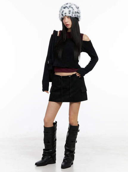 suede-cargo-mini-skirt-cc1109