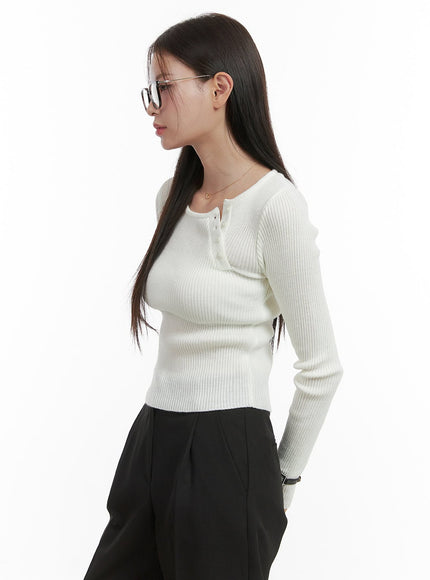 ribbed-side-button-long-sleeve-knit-oo416