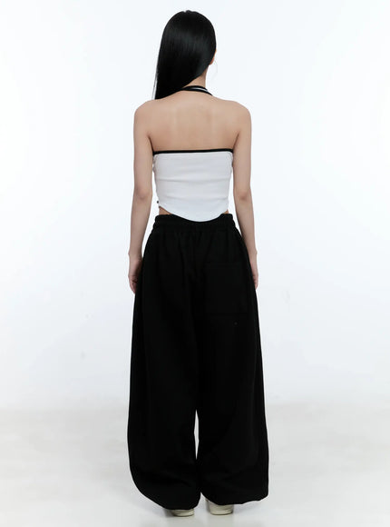 Wide-Leg Relaxed-Fit Track Pants CL530
