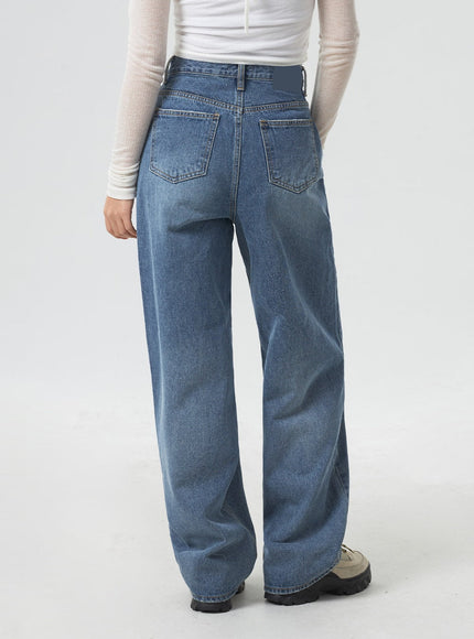 Wide Leg Mid-Wash Jeans CM331