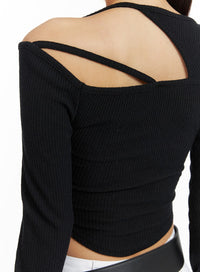 solid-knit-asymmetrical-long-sleeve-top-cf416