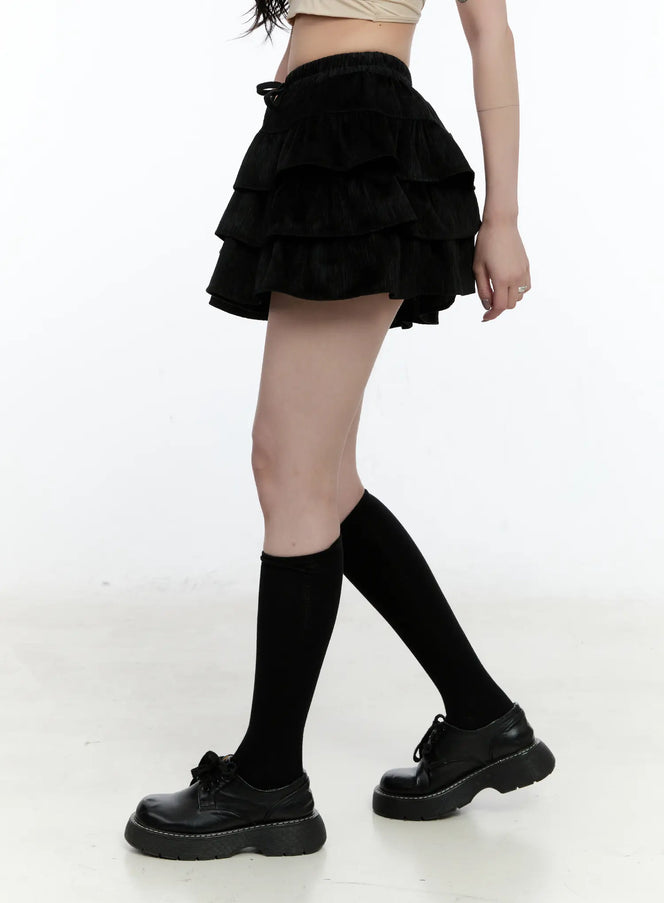 layered-velvet-mini-skirt-cn517
