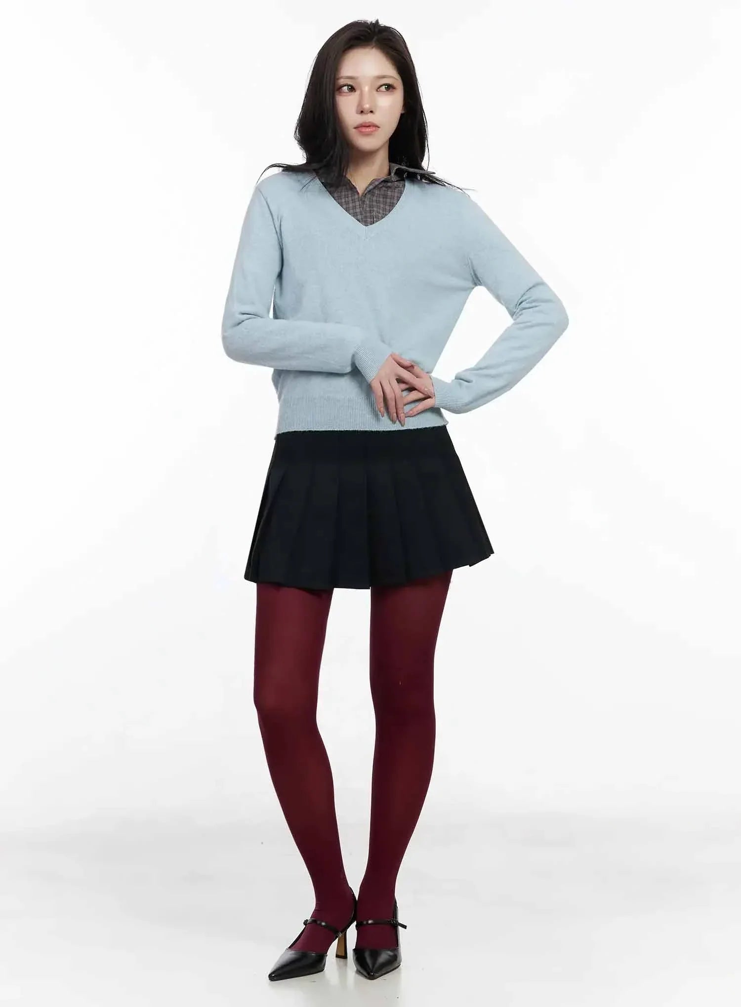 Simple Cashmere V-Neck Knit IJ528