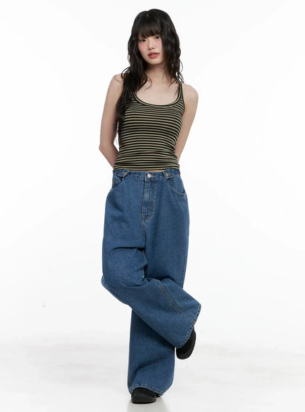 Striped U-Neck Tank Top IL528