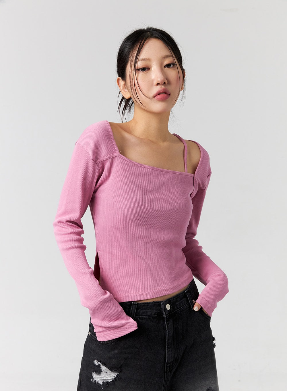 Square Neck Long Sleeve Top CG303