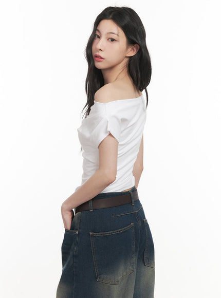 one-shoulder-shirring-crop-top-cf513