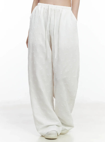 bow-embossed-wide-pants-if525