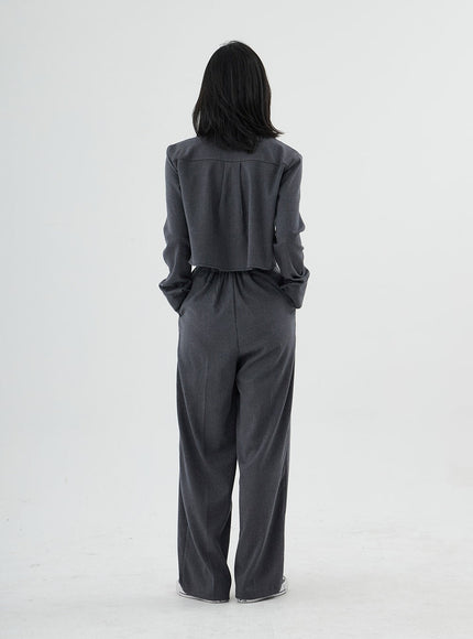 Hidden Button Crop Shirt ON11