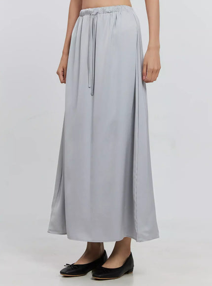 Elegant Satin Maxi Skirt IS516