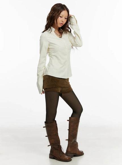 elegant-striped-v-neck-blouse-cd517