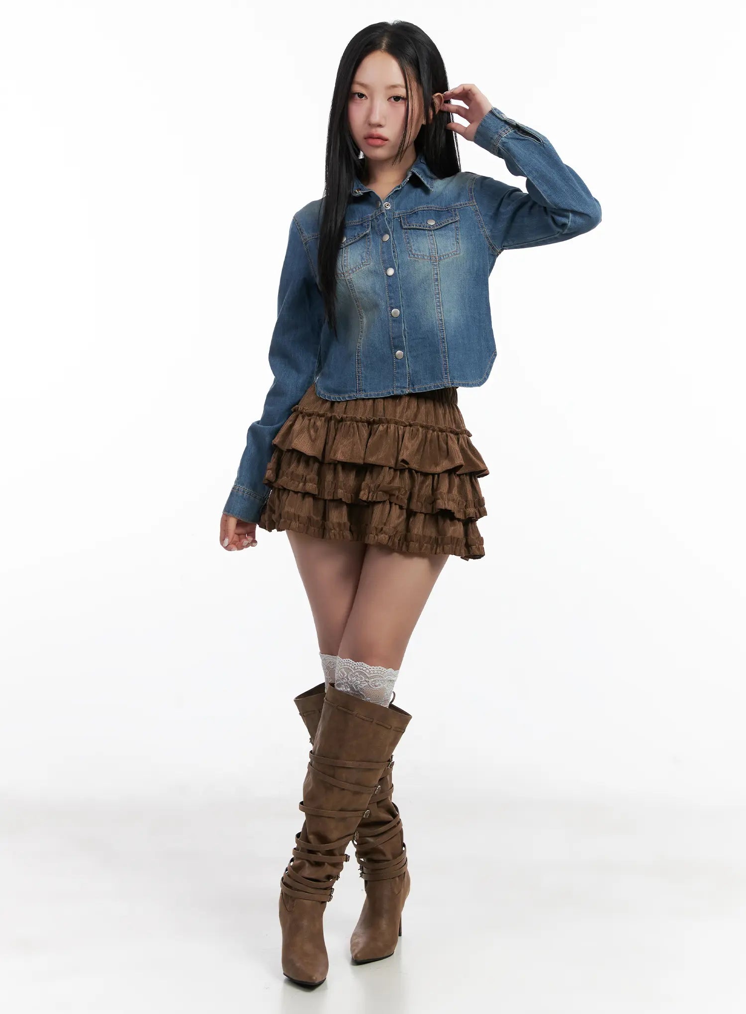 layered-ruffle-mini-skirt-cn528
