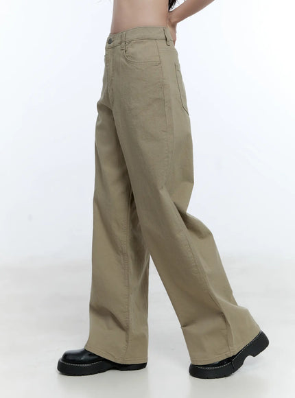 High-Waist Wide-Leg Cotton Pants CG513