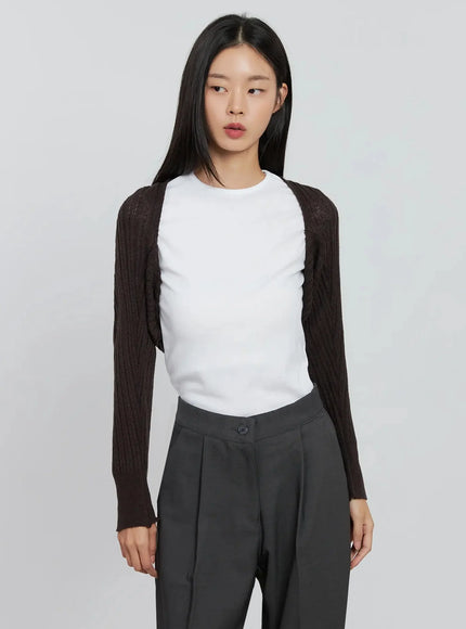 Ribbed Knit Bolero IN507