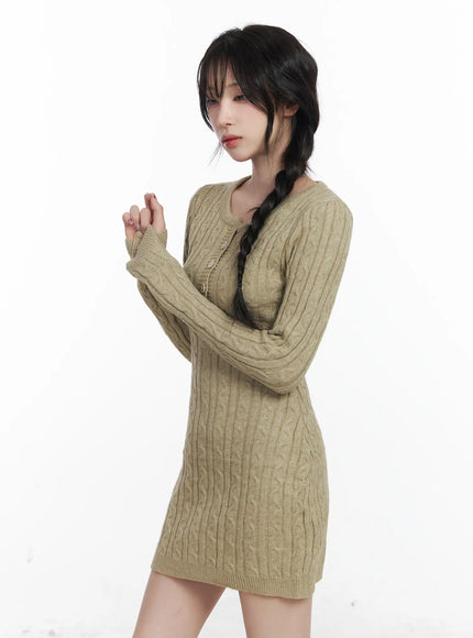 cable-knit-button-sweater-mini-dress-cj526