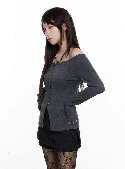 buttoned-off-shoulder-long-sleeve-cardigan-co520