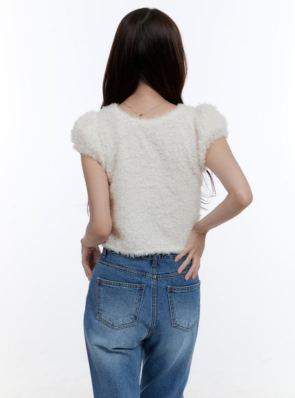 fur-short-sleeve-cardigan-oo407