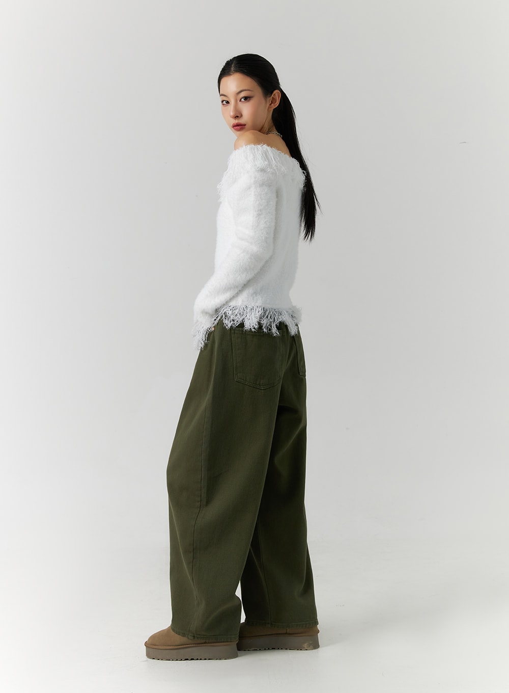 Mid-Rise Wide-Leg Linen Pant